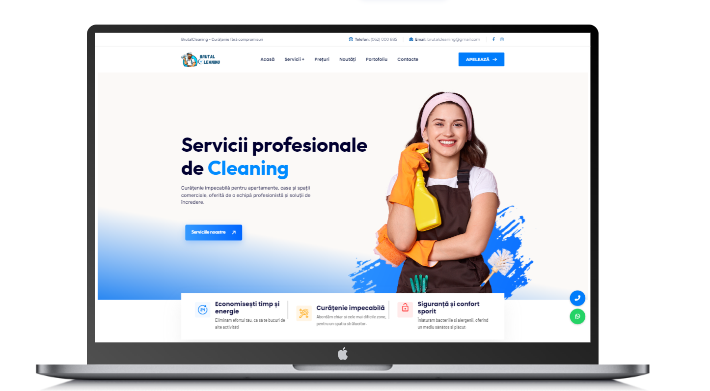 Creare site si opitmizare seo pentru firma de cleaning